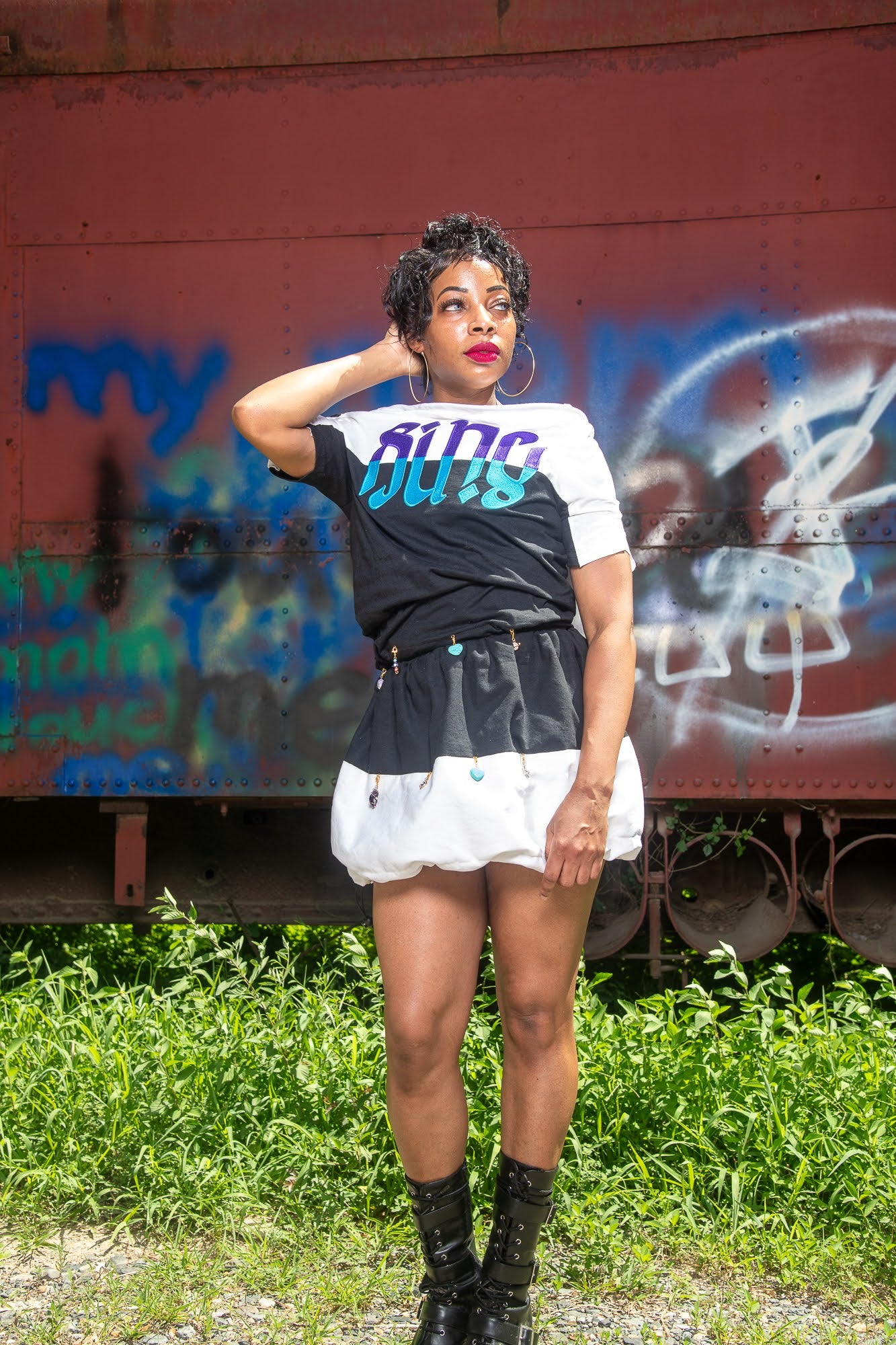 SI’NU YIN YANG BUBBLE SKIRT