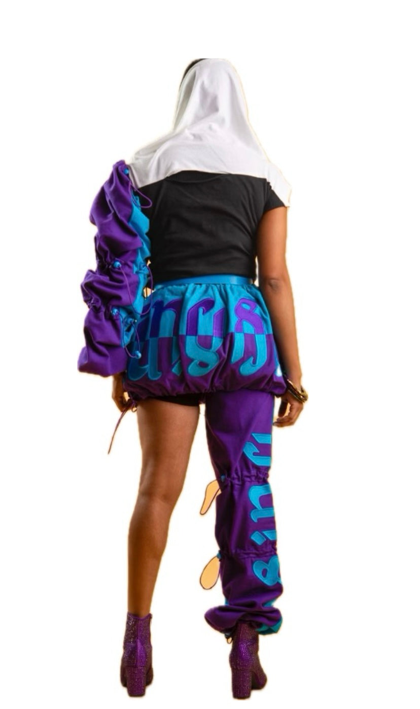 SI’NU LEG / ARM SLEEVES W/ LOGO (turquoise/purple)