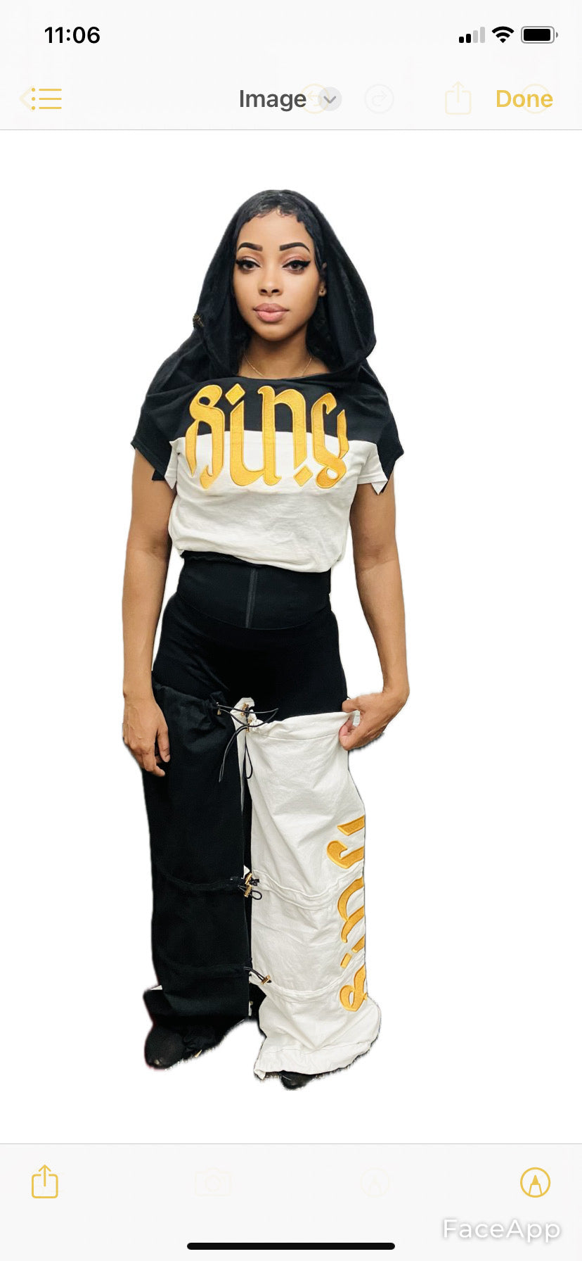 SI’NU UPSIDE DOWN T-SHIRT Ambigram (gold)