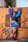 SI’NU LEG / ARM SLEEVES W/ LOGO (turquoise/purple)