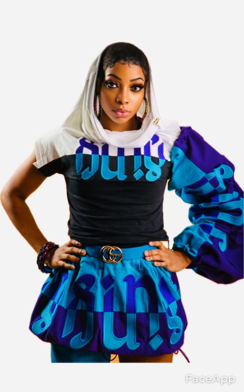 SI’NU LEG / ARM SLEEVES W/ LOGO (turquoise/purple)